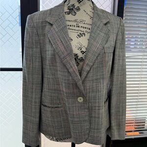Evan Picone Gray Plaid Women's Blazer